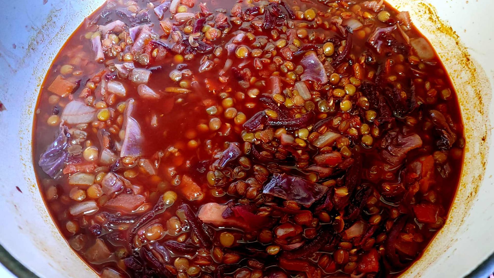 Beet and Lentil Soup